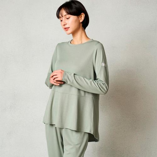 モイストスムース ロングスリーブプルオーバーWOMEN（一般医療機器）グリーン