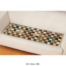 ◆色おまかせモザイク柄ムートンクッション（40×120cm）