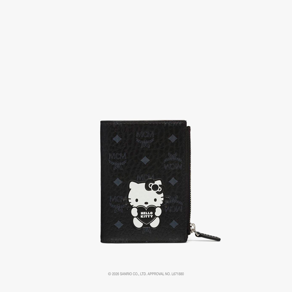 ＜MCM×HELLO KITTY＞ 二つ折りジップカードウォレット