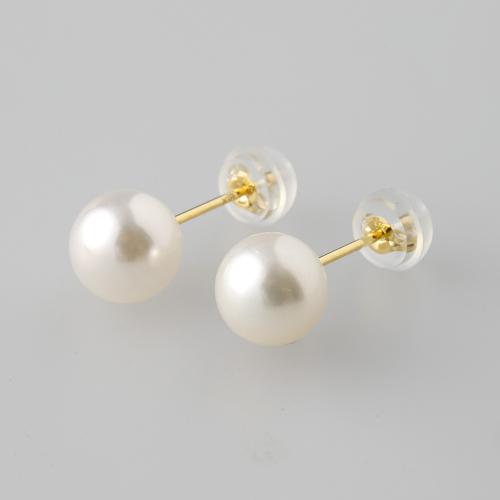 K18YGアコヤ真珠ピアス　7.0mm珠