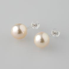 K18WGアコヤ真珠ピアス　9.0mm珠