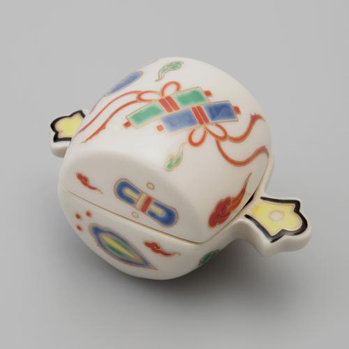 ＜有田焼　徳幸窯＞宝づくし打出の小槌　珍味（蓋物）