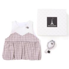 チェックバルーンスタイと手鏡風ガラガラのセット