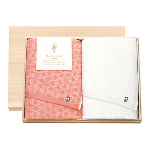 <寿々(じゅじゅ)>紅白タオルセット 木箱入り