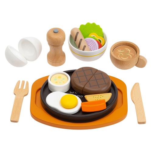 知育玩具 木のおままごと ハンバーグセット
