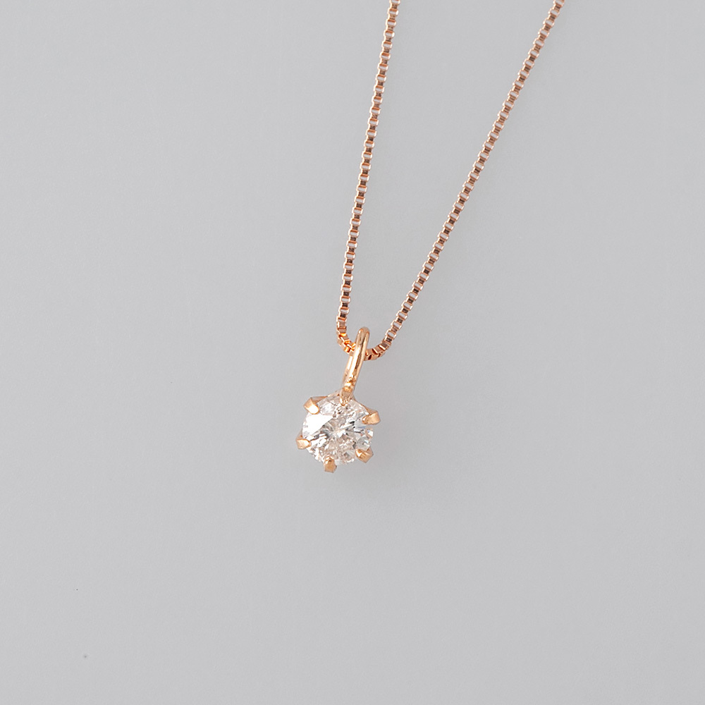 K18YG ペンダントネックレス 1Pダイヤ:0.313ct/hm09437ar