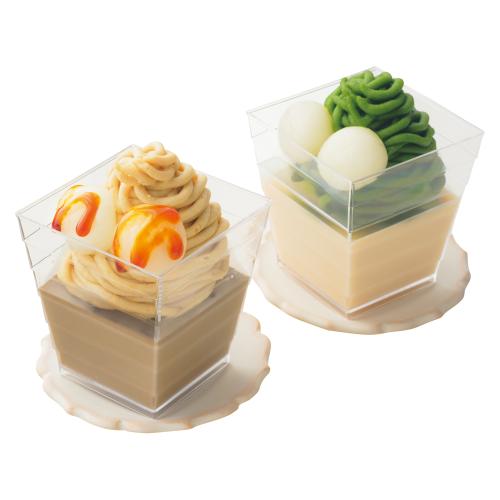 〈京都・東山茶寮〉白玉のせ モンブランプリン2種