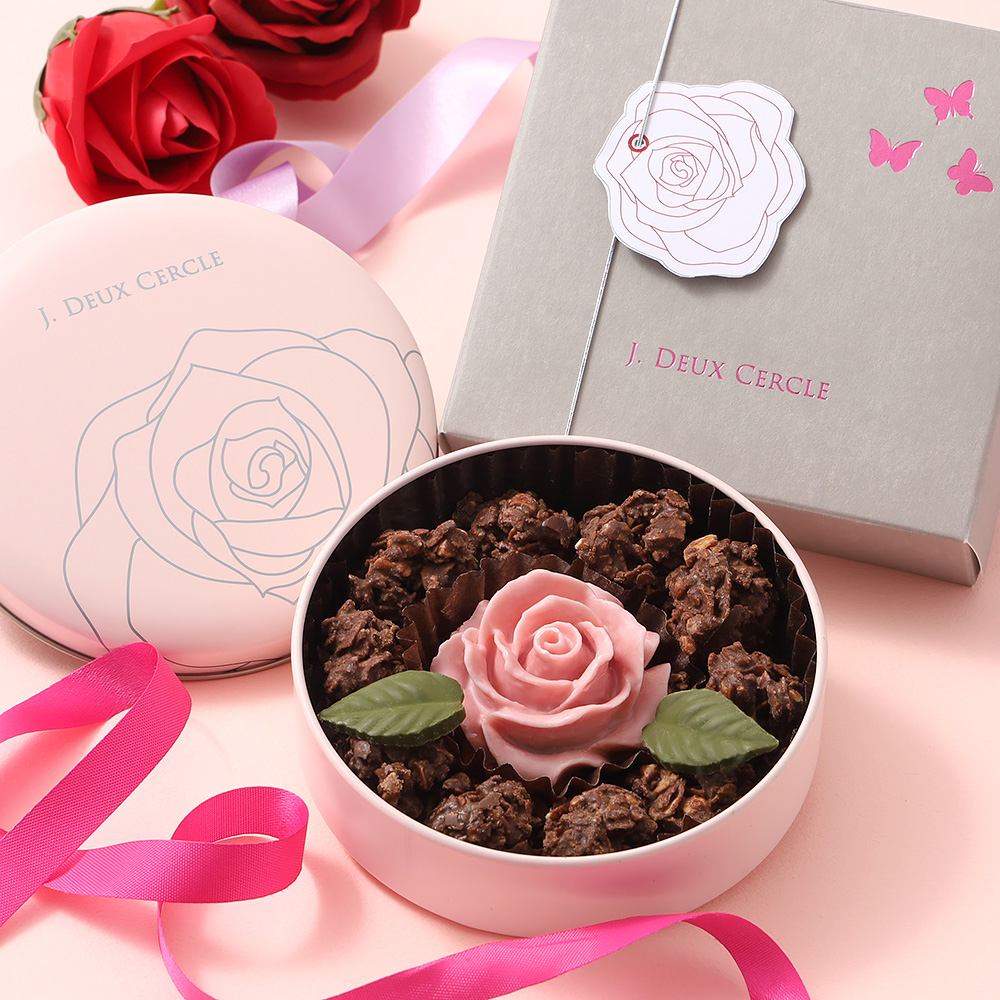 【バレンタインデー】ローズクランチチョコVD（缶）