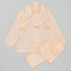 婦人シルクサテン無地パジャマ