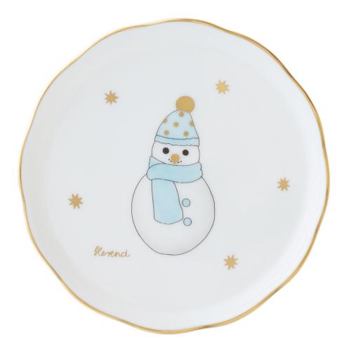 プチプレート雪だるま・ブルー