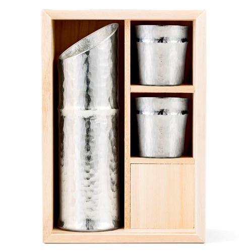竹型酒器セット - 金箔