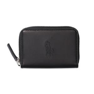【未使用】ポロラルフローレン　コインケース　ラウンドジップ　レザー　箱付き POLO RALPH LAUREN コインケース マルチカラーロゴ ラウンド