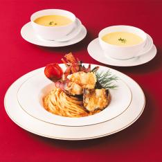 伊勢海老パスタ&クリームスープセット