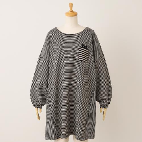 ボーダー ニット 割烹着