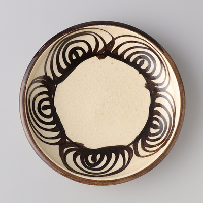 源右衛門　赤絵筋丸紋蓋付き土鍋 源右衛門 赤絵筋丸紋蓋付き土鍋