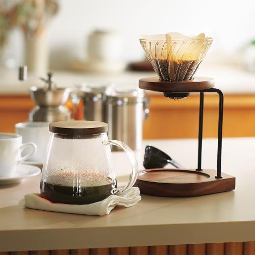 〈ハリオ〉ドリップスタンドセット　ウォールナット