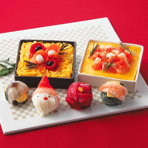 サンタ手鞠とクリスマスちらし寿司セット