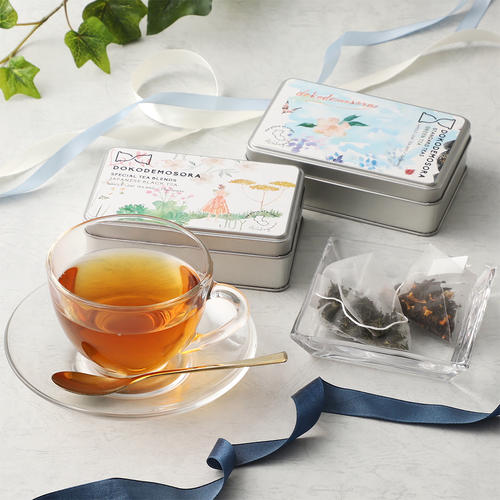 スタンダードティー玉緑茶とブレンドティー和紅茶×みかん果皮の2缶詰合せ(2種・各1缶)