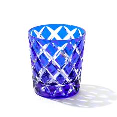 江戸切子 矢来紋 クリスタルオールドグラス 「ルリ」