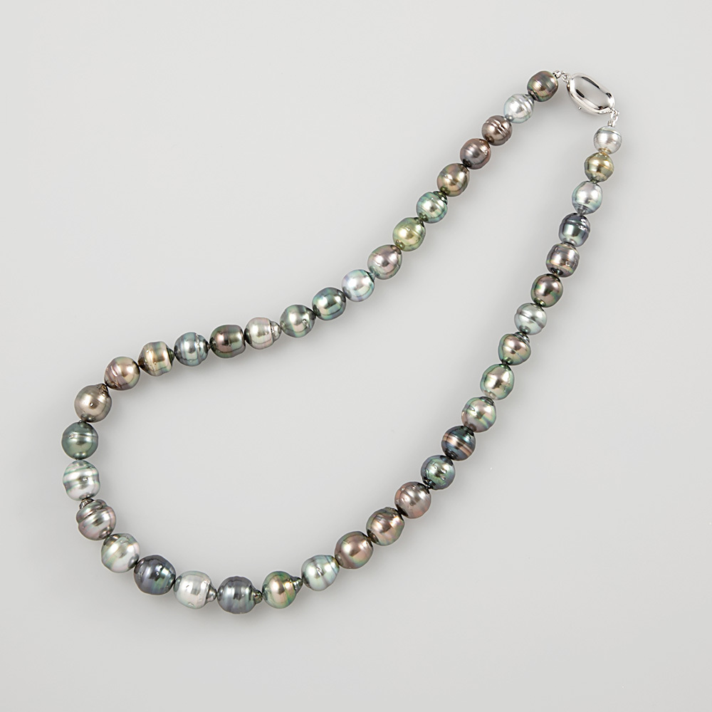 珠サイズ約9-115mm南洋黒蝶真珠パール ネックレス マルチカラー