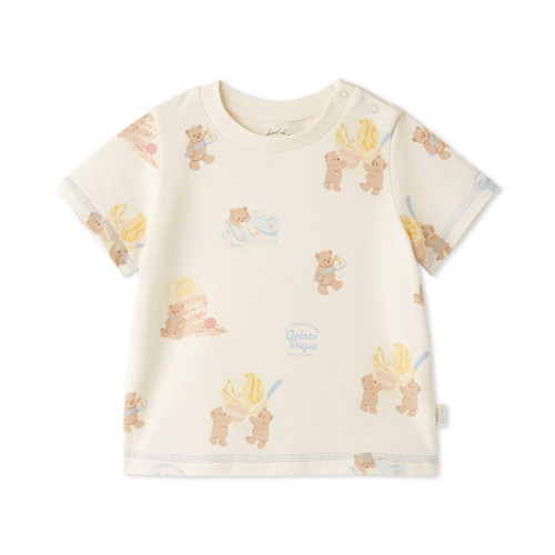 ［BABY］接触冷感アイスクリームベア柄Tシャツ