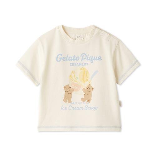 ［BABY］接触冷感アイスクリームベアワンポイントTシャツ