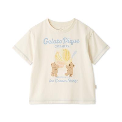 ［KIDS］接触冷感アイスクリームベアワンポイントTシャツ