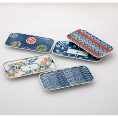 染錦文様 長角皿揃