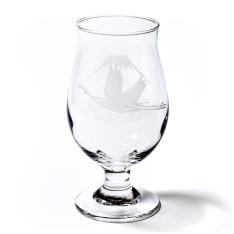 江戸切子 富士山に鶴 ビアグラス