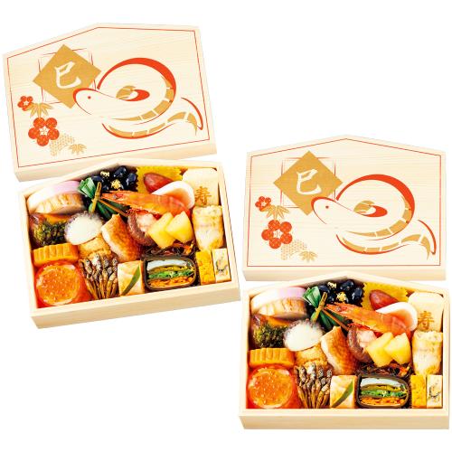 おせち料理 祝い膳「双葉」絵馬型 二客組