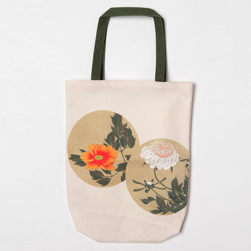 トートバッグ「伊藤若冲　花卉天井画」白