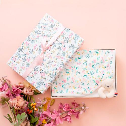 出産祝い2点セット（ブランケット・ラトル） 花咲く音色