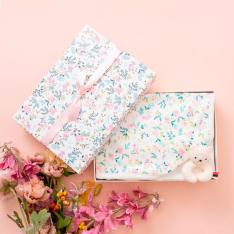 出産祝い2点セット（ブランケット・ラトル） 花咲く音色