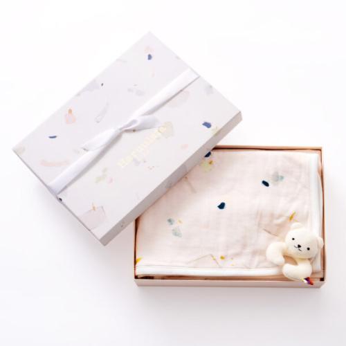 出産祝い2点セット（ブランケット・ラトル） プリズム