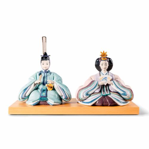 【名入れ】雛人形（Turquoise & Pink）（名入れ立札プレゼント）