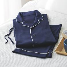 〈ニューピース〉NEWPEACEリカバリーパジャマ　セット（ロング）ネイビー L