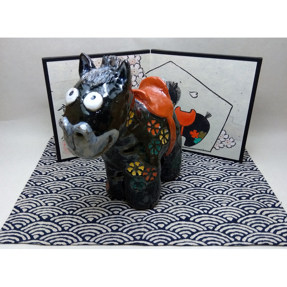 干支 午 屏風付