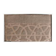 〈今治　クレシェンド〉潤いのタオル　ジオメトリック　タオルケット　ブラウン