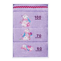 〈今治 クレシェンド〉身長が測れるタオル　たれ耳うさぎパープル