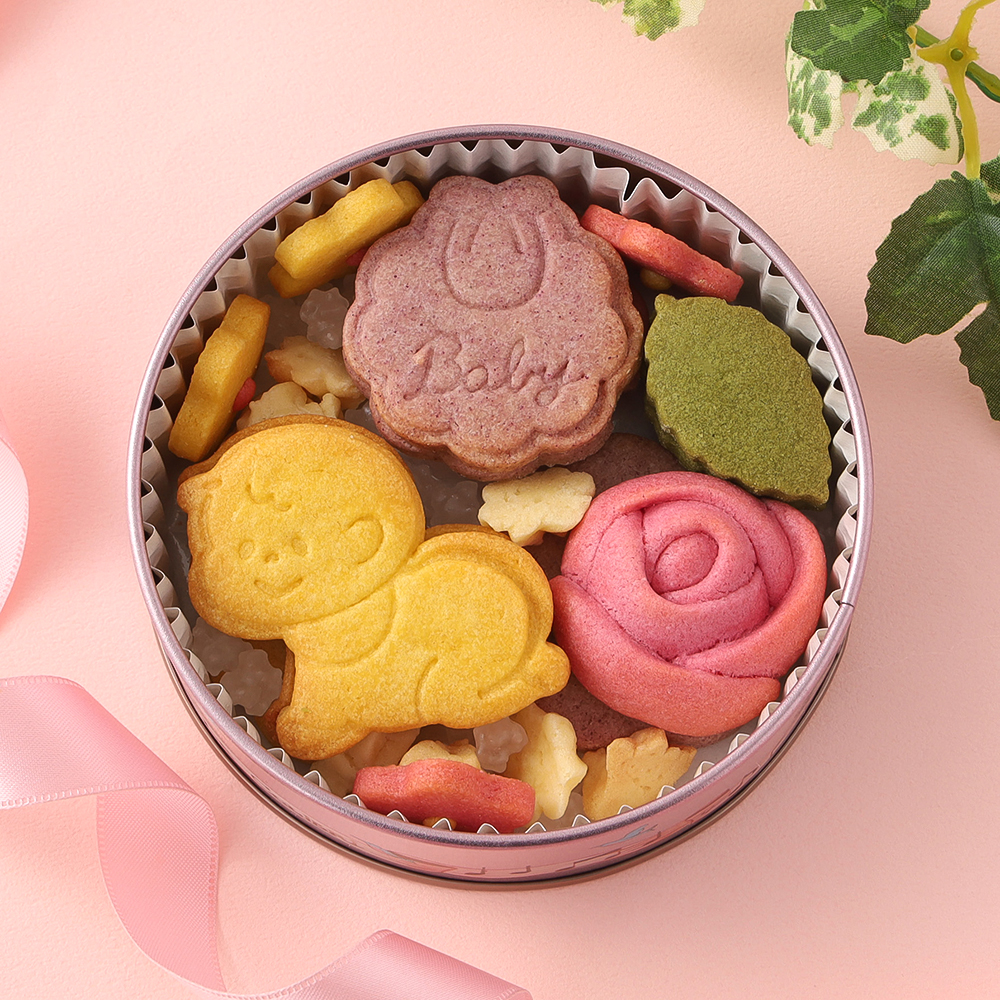 お花と赤ちゃんのクッキーボックス