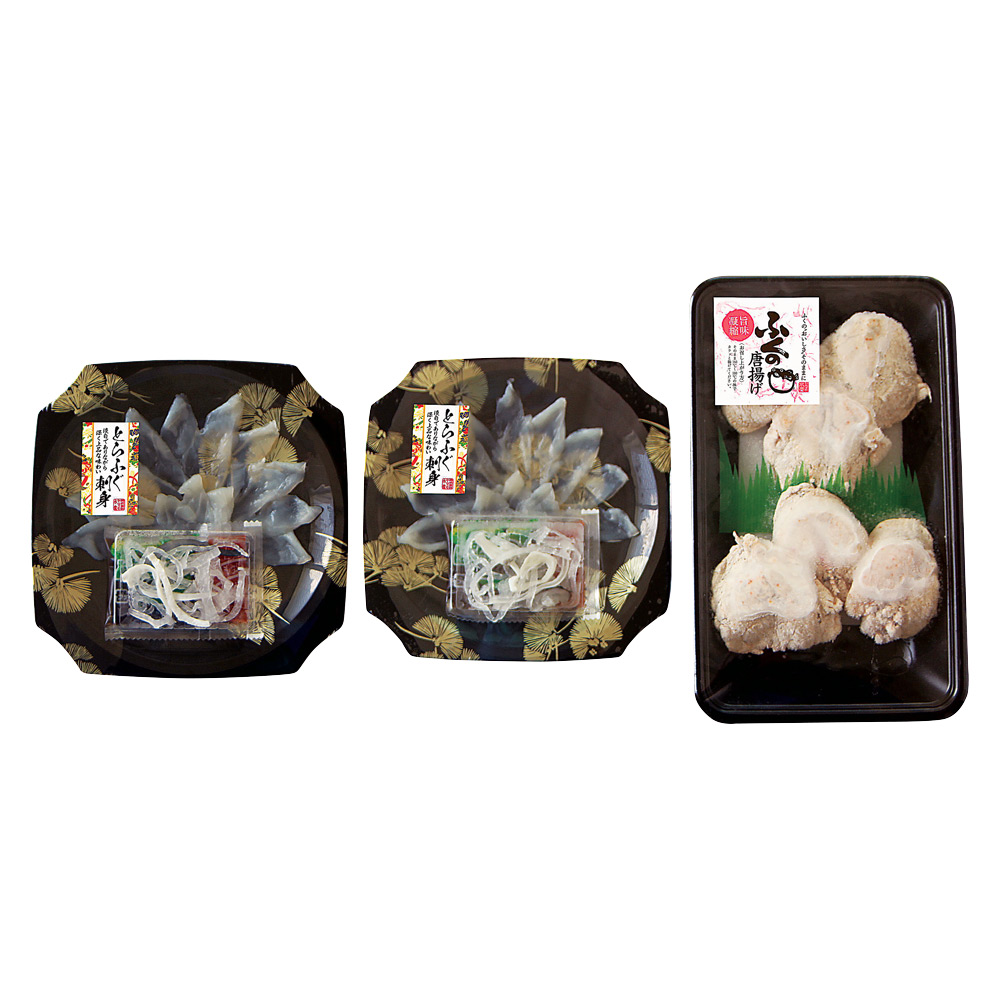 〈山口県・ヤマモ水産〉とらふぐ刺身・まふぐ唐揚げセット