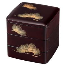 山中塗 三段重 松溜 6寸