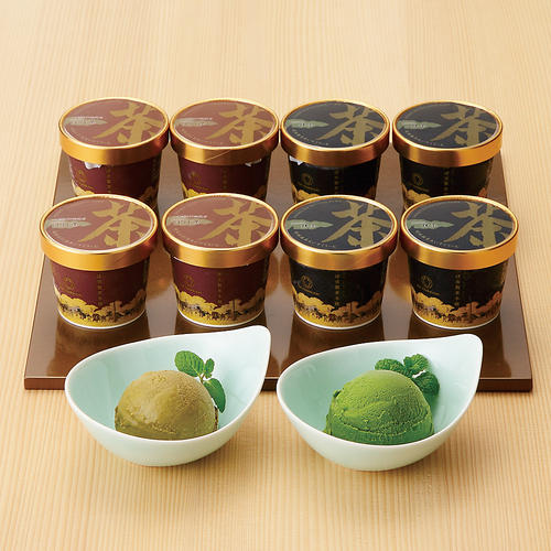 〈つぼ市製茶本舗〉利休あいすくりーむ(抹茶・ほうじ茶)