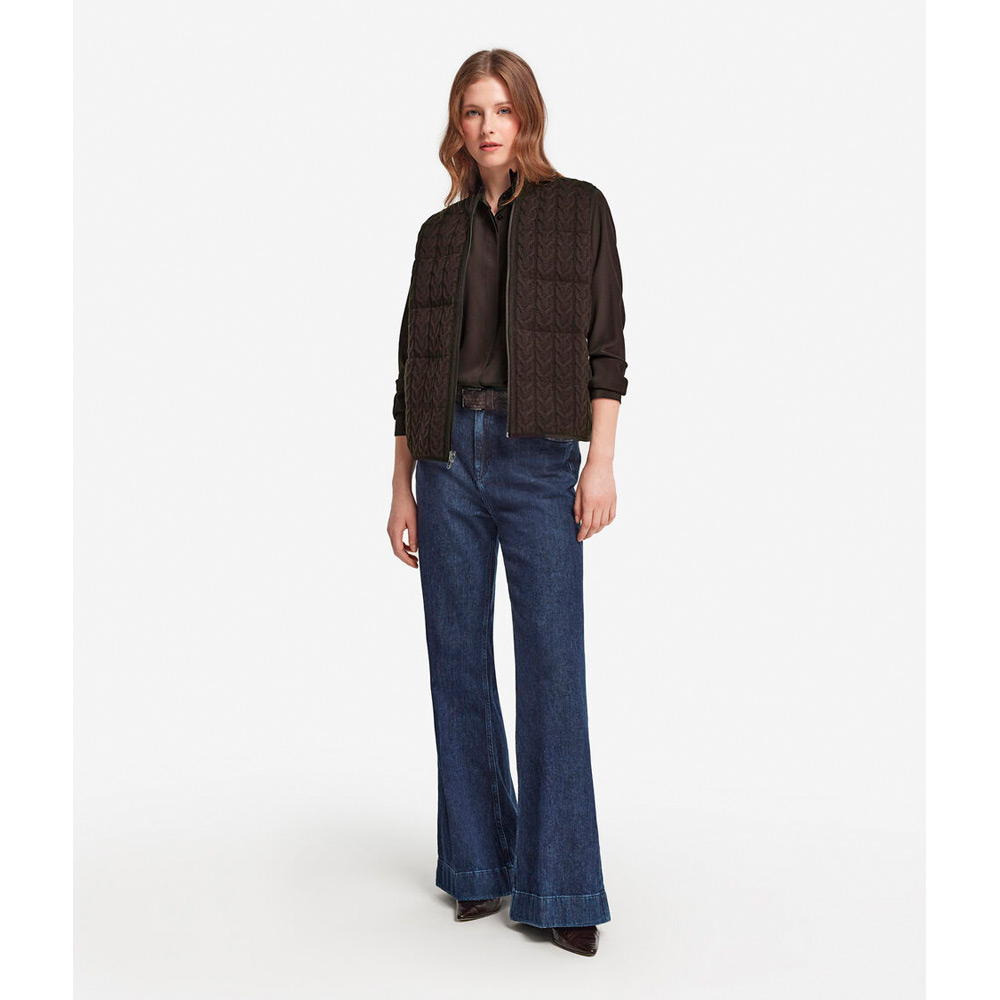 ケーブル入り カシミヤ ダウンベスト