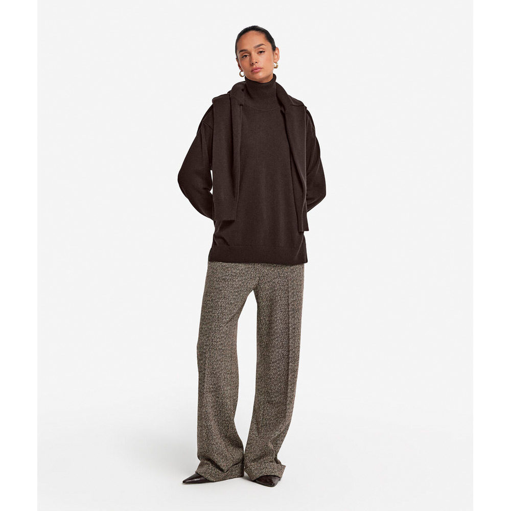 スリット入り ウルトラソフトカシミヤ タートルネックセーター