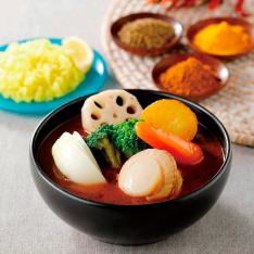 ＜レンジタイプ＞ ホタテと彩り野菜のスープカレー3食セット