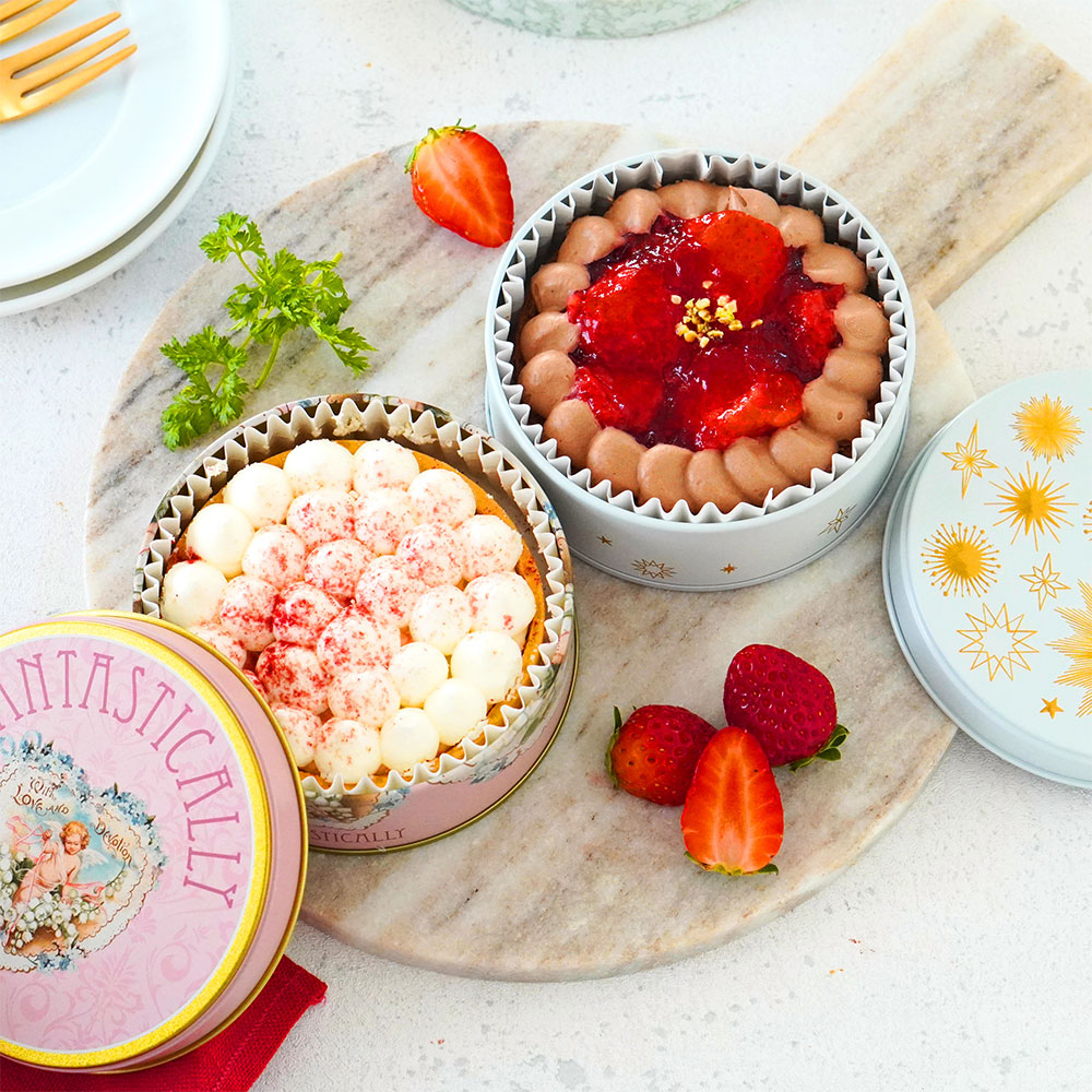 苺のショコラタルト＆あまおう苺のベリーチーズケーキタルト（2缶セット）