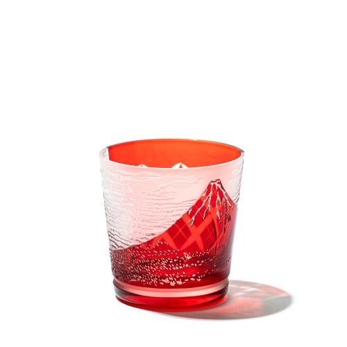 江戸切子 赤富士に矢来紋 フリーカップ （赤）