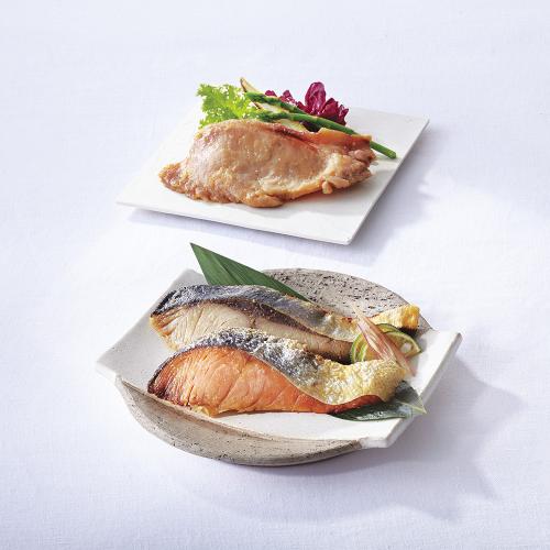 〈京都・辻が花〉レンジで魚と肉の柚香西京漬