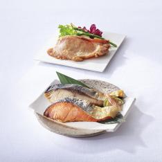〈京都・辻が花〉レンジで魚と肉の柚香西京漬